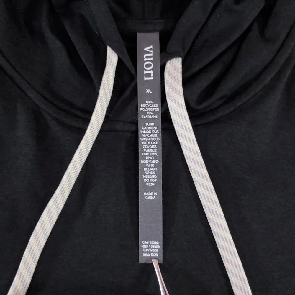 Vuori Black Hoodie with White Drawstrings - Picture 8 of 12